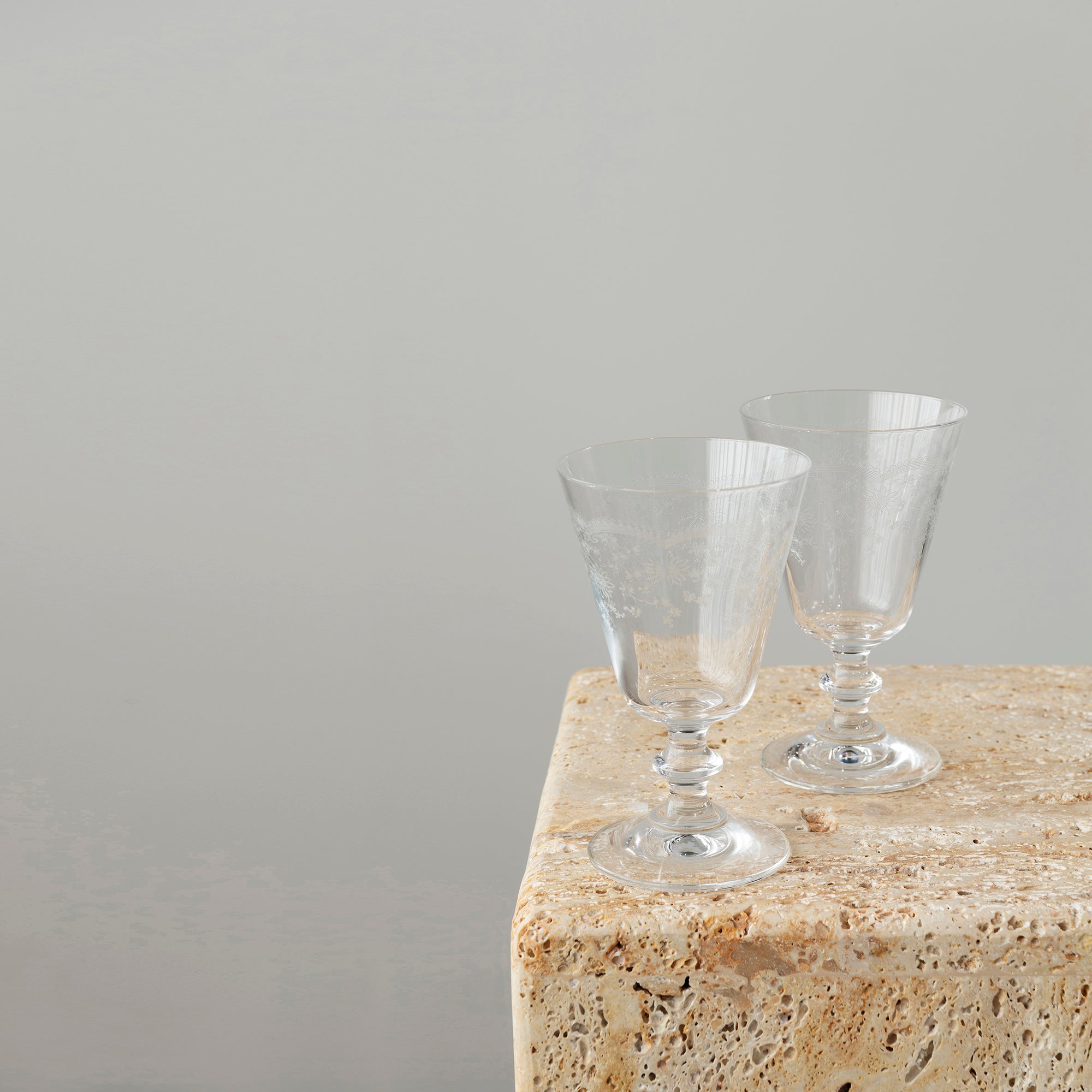 Floral Etched Glassware