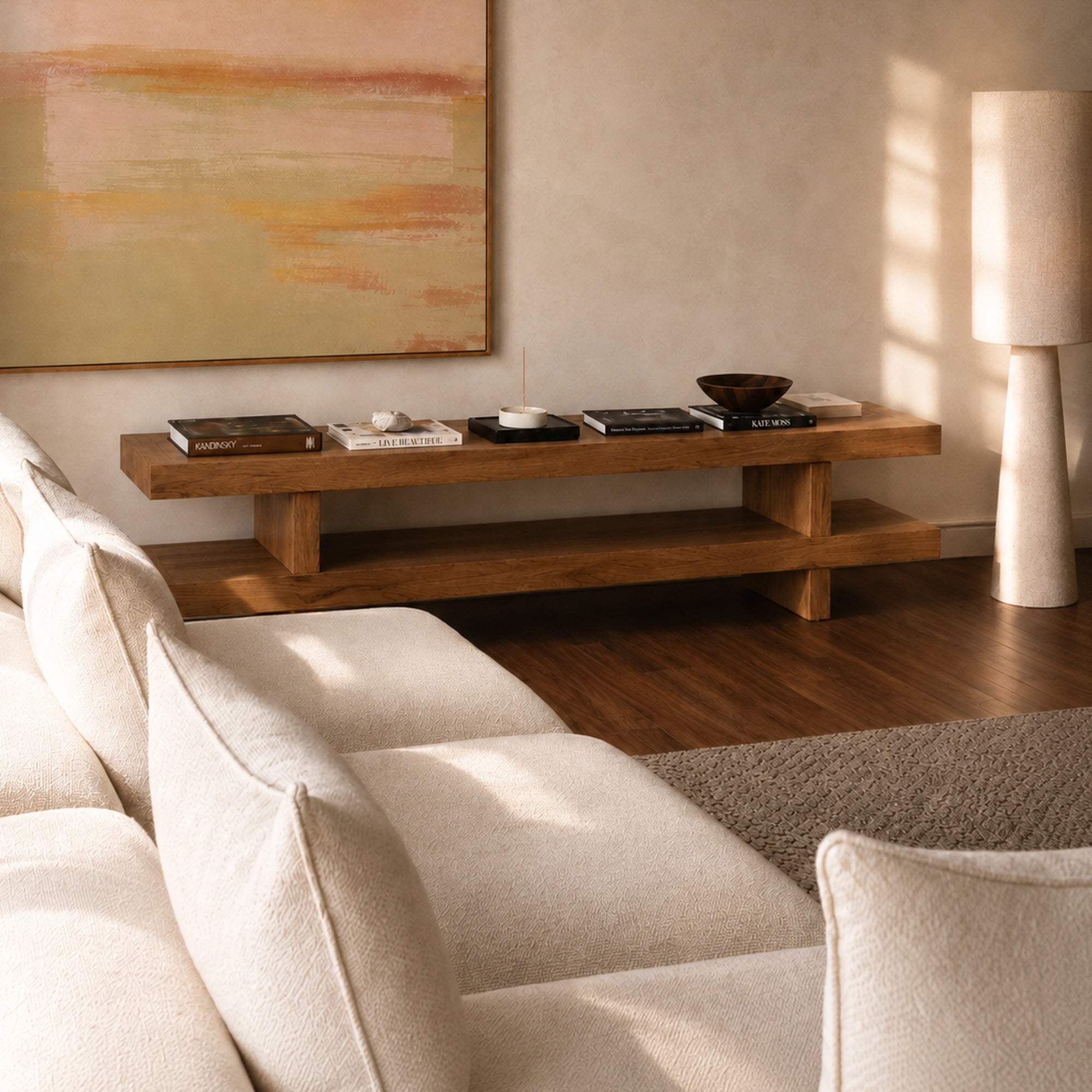 Kumo 5 Piece Modular Sofa (Ottoman) - Cream