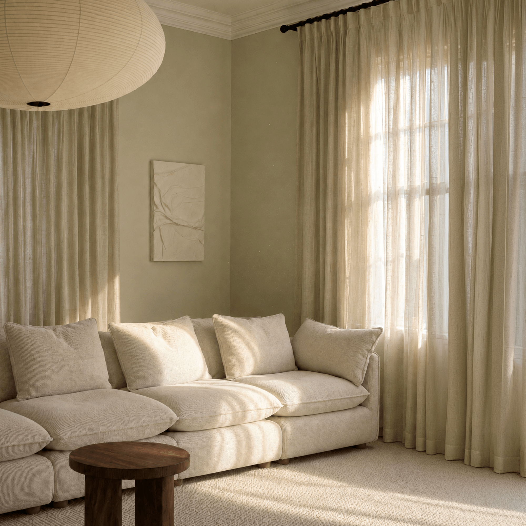 Kumo 5 Piece Modular Sofa (Ottoman) - Cream
