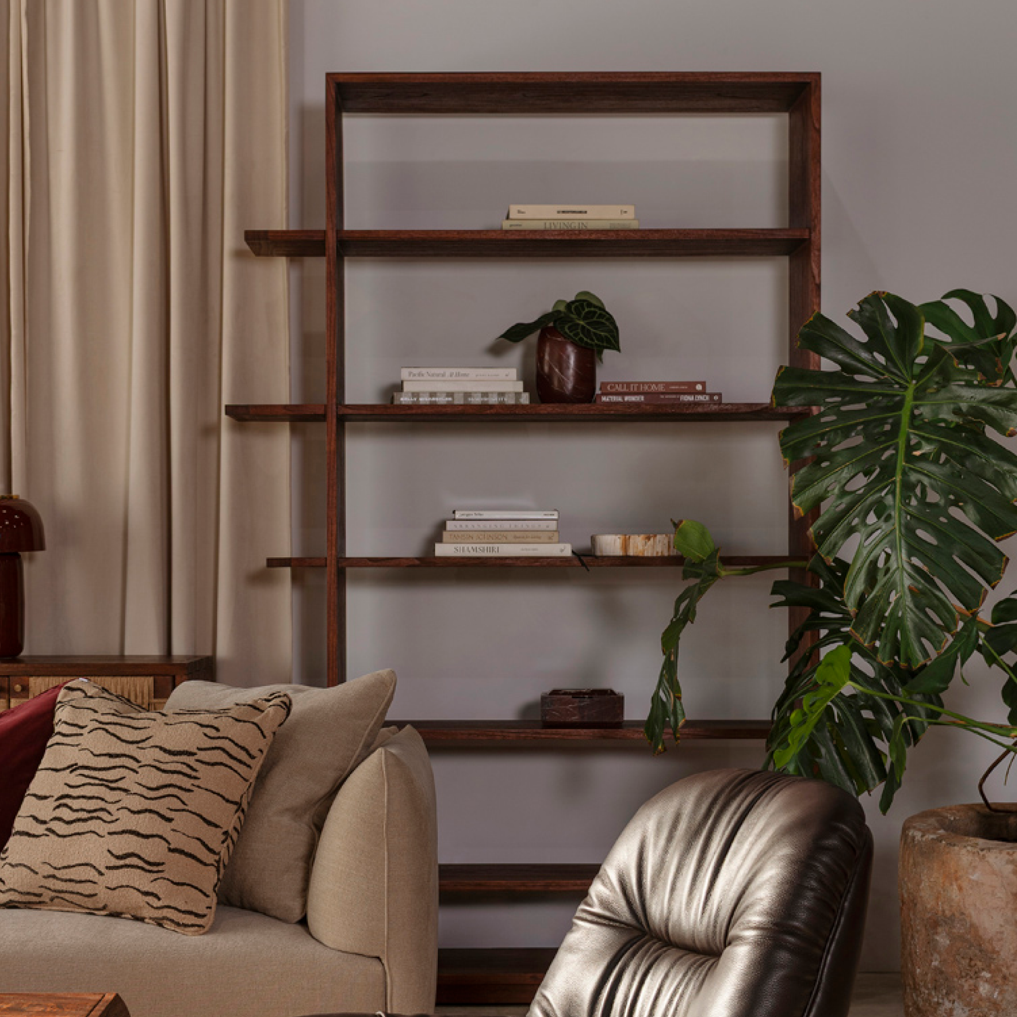 Yuli Bookcase - Rustic Walnut
