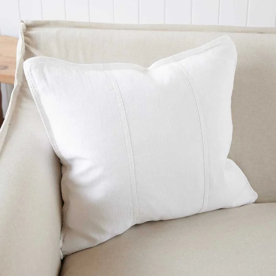 Luca Linen Outdoor Cushion - White
