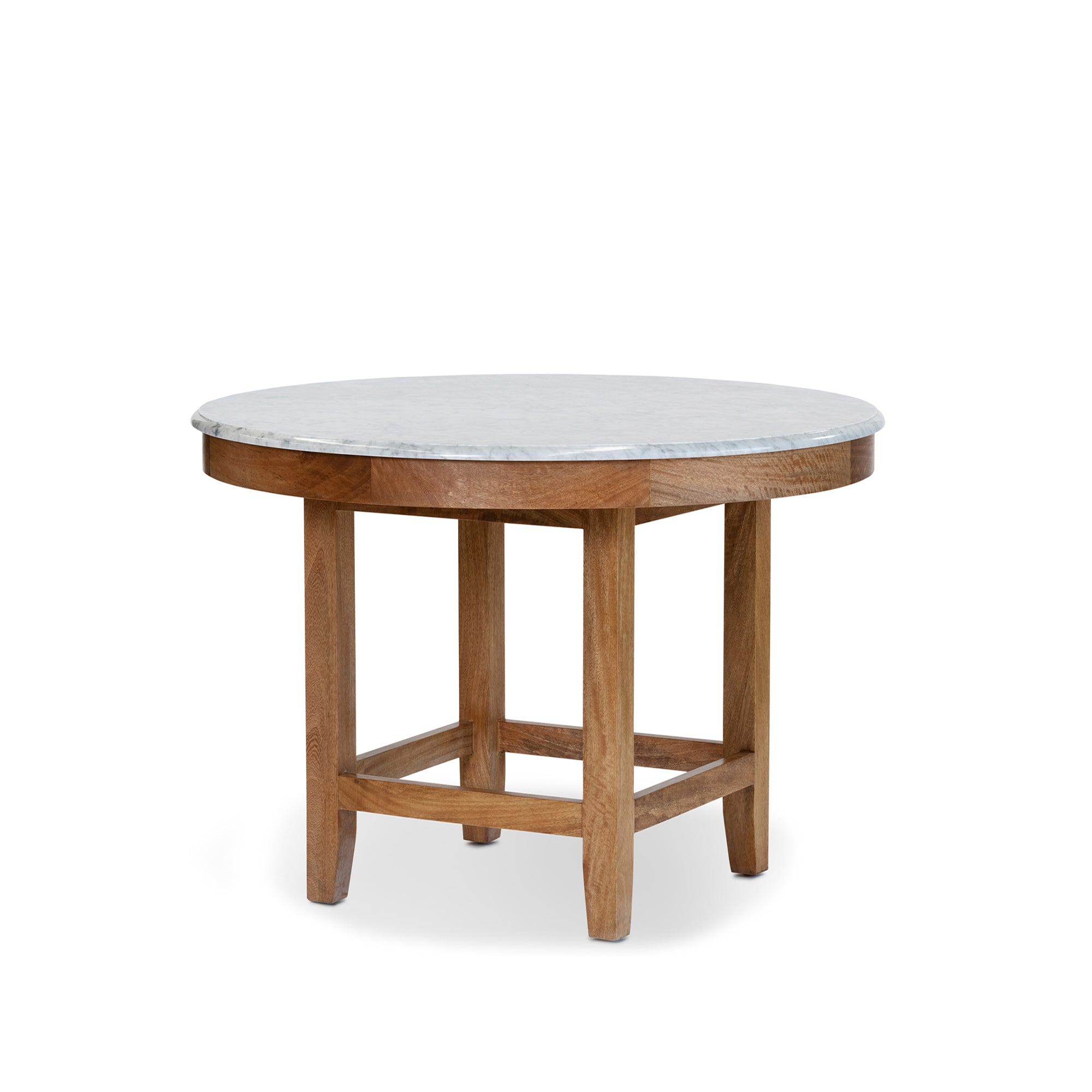 Crown Bar Table - Natural Sealed/White Marble