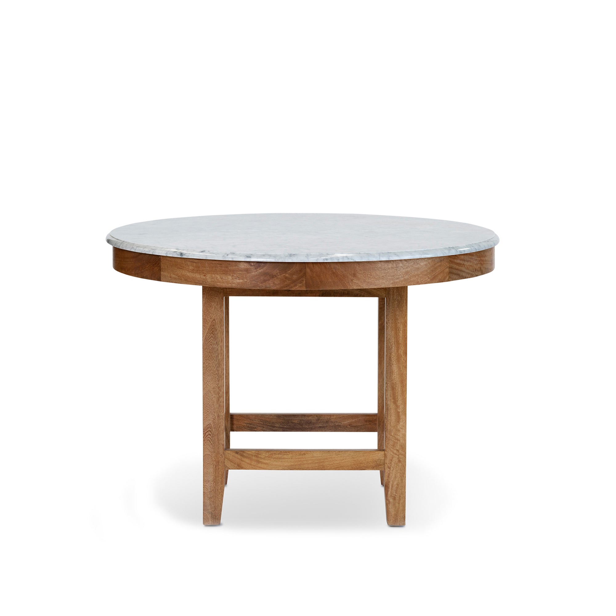 Crown Bar Table - Natural Sealed/White Marble
