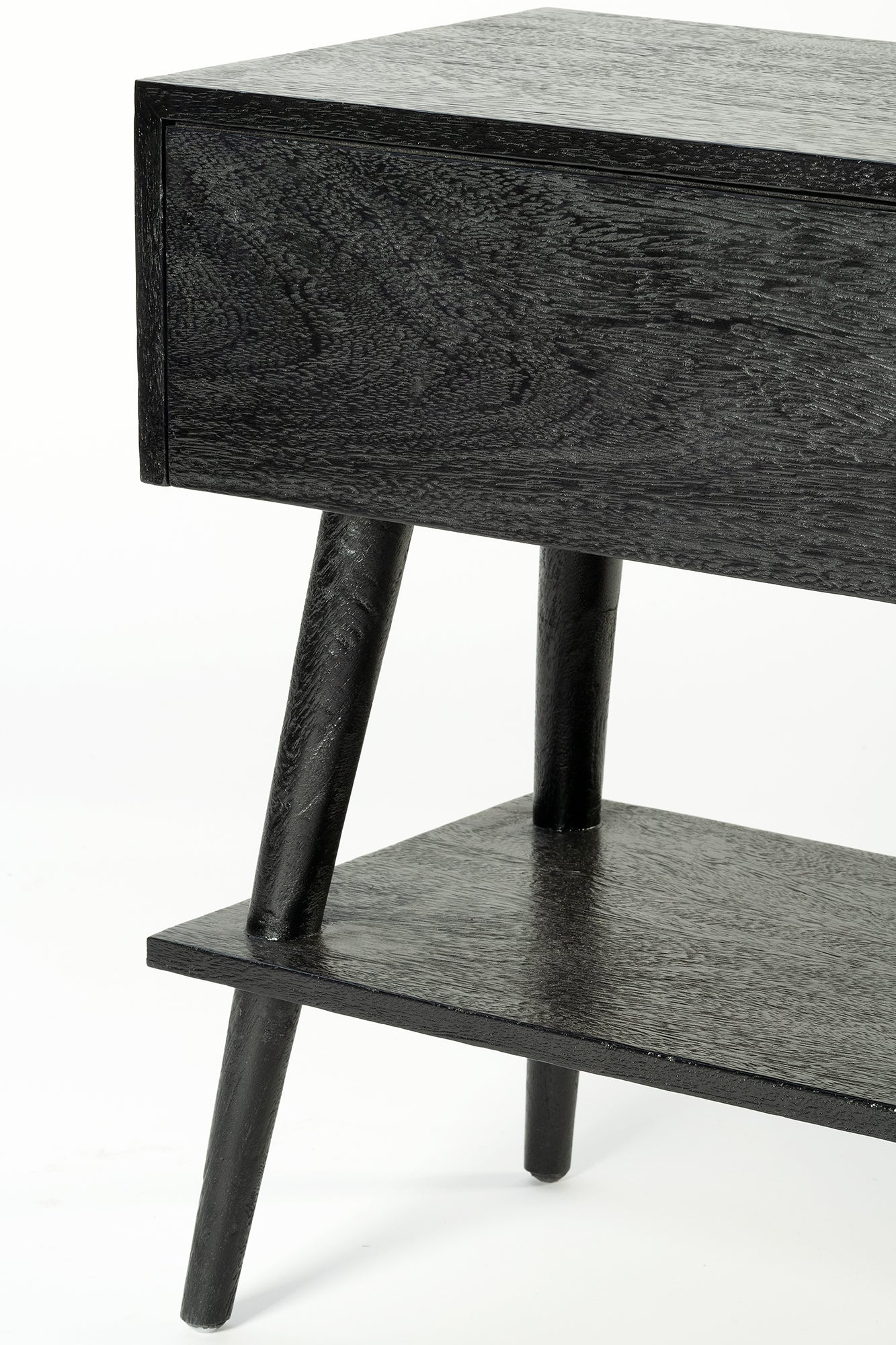 Amsterdam Bedside with Shelf - Black