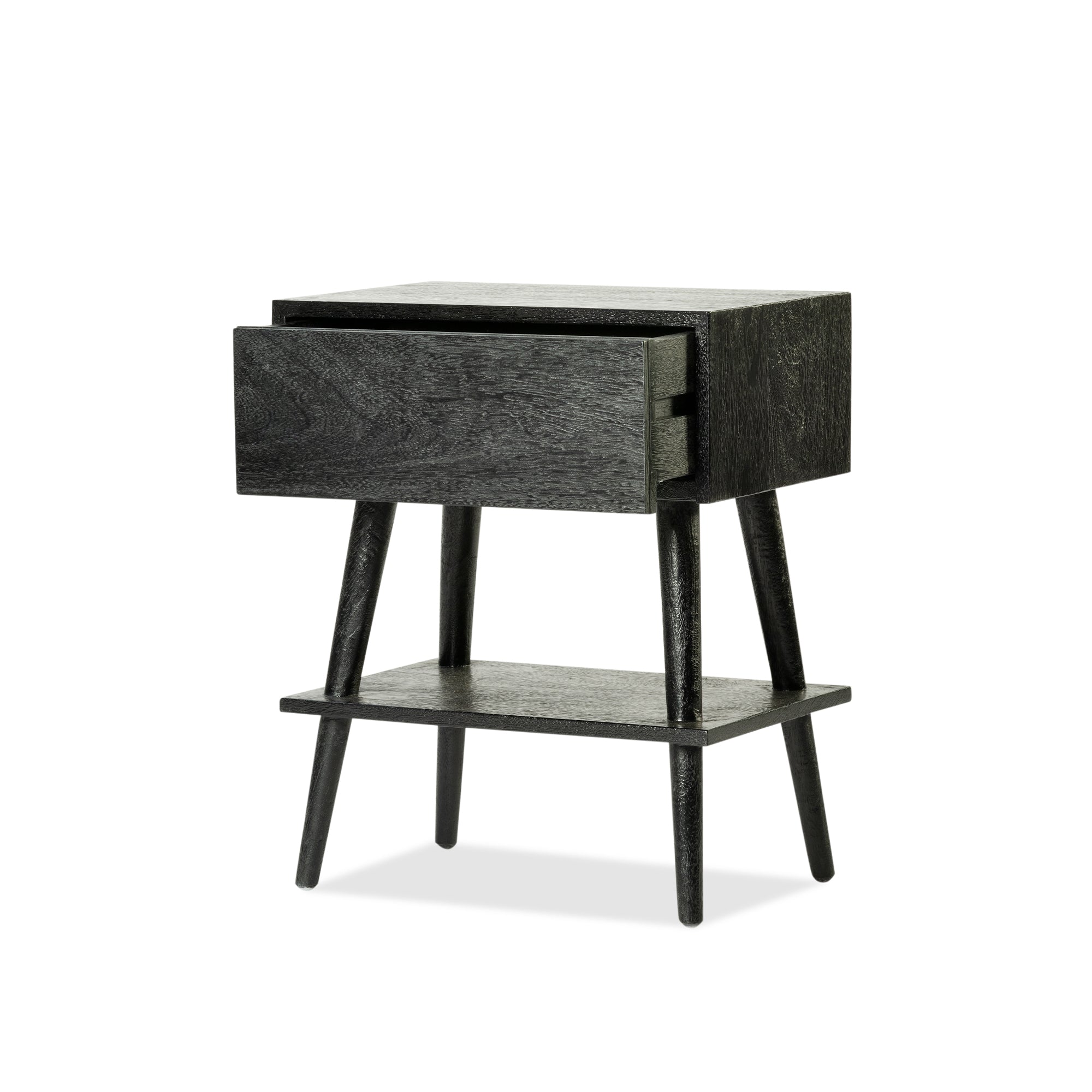 Amsterdam Bedside with Shelf - Black