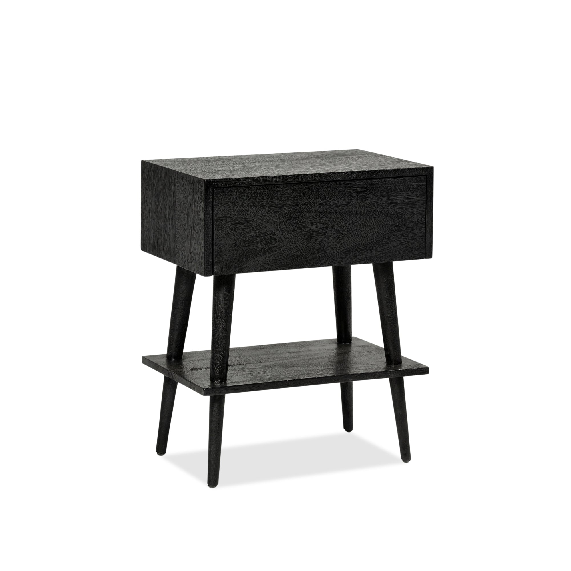 Amsterdam Bedside with Shelf - Black