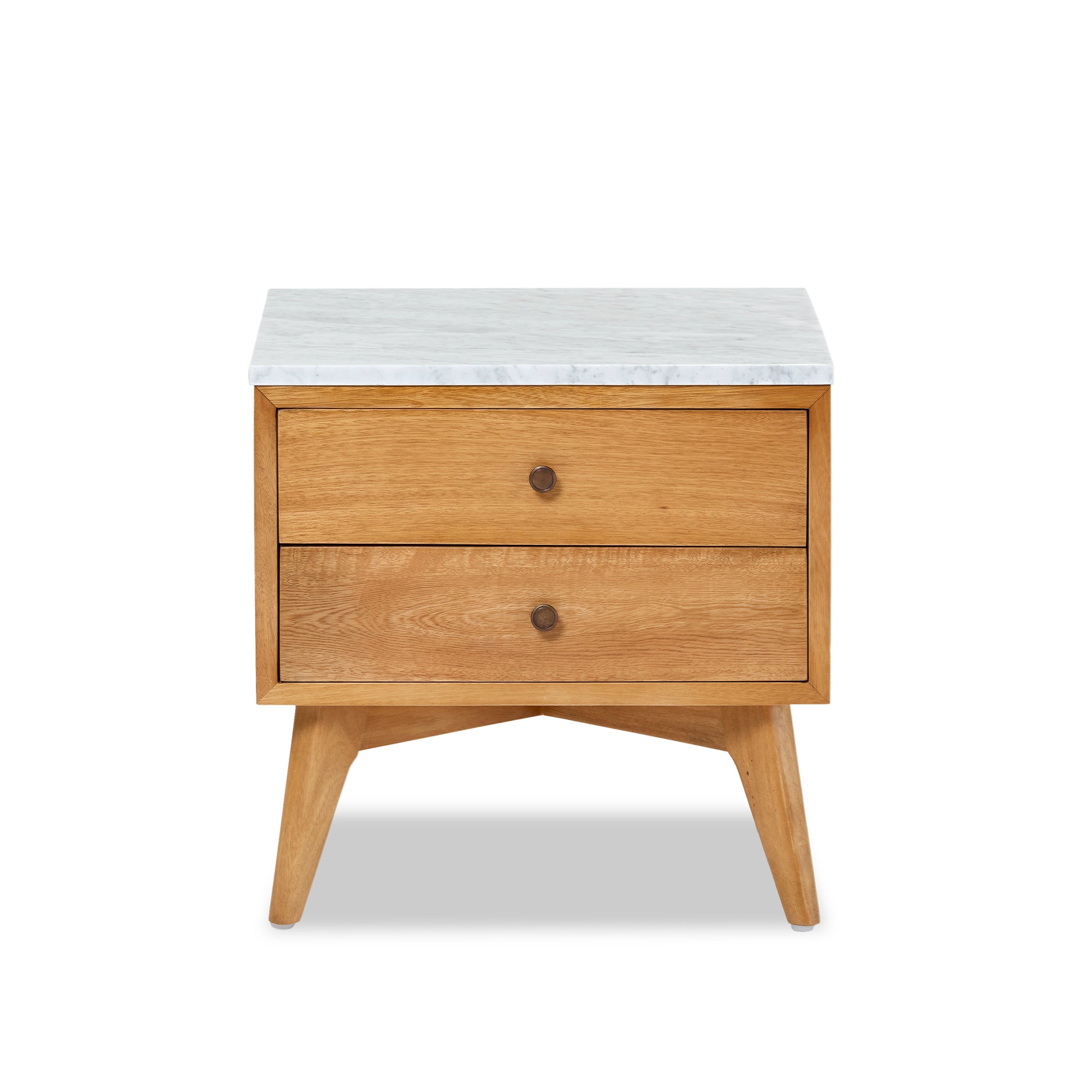 Marilyn Bedside - Natural Sealed/White Marble