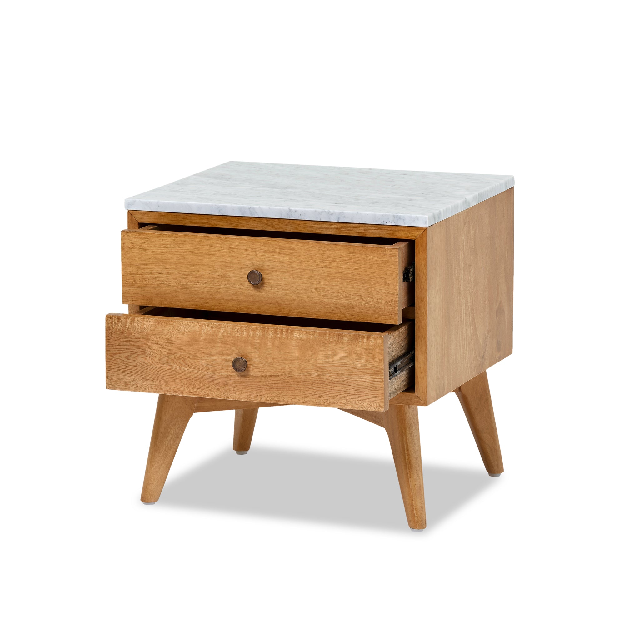 Marilyn Bedside - Natural Sealed/White Marble