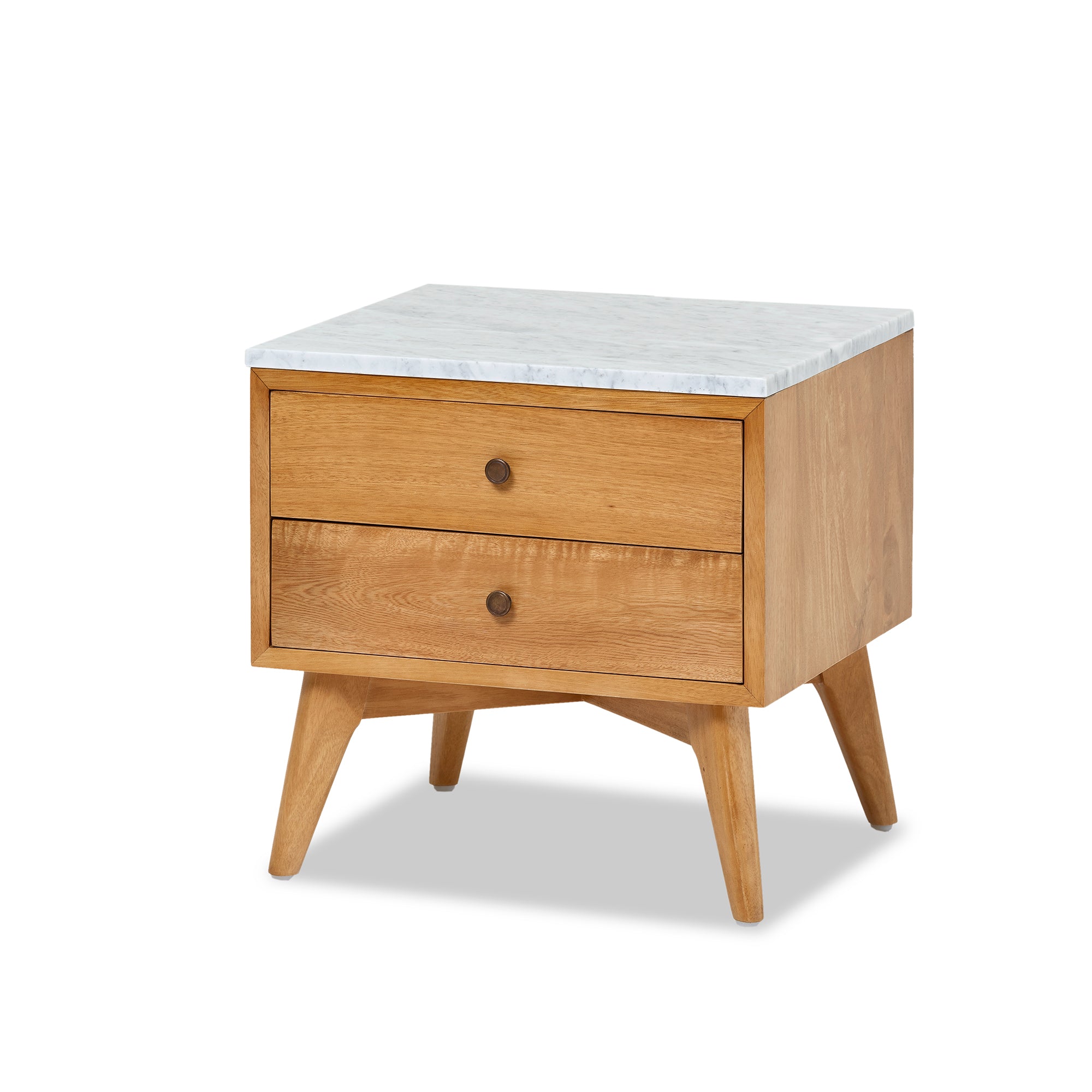 Marilyn Bedside - Natural Sealed/White Marble