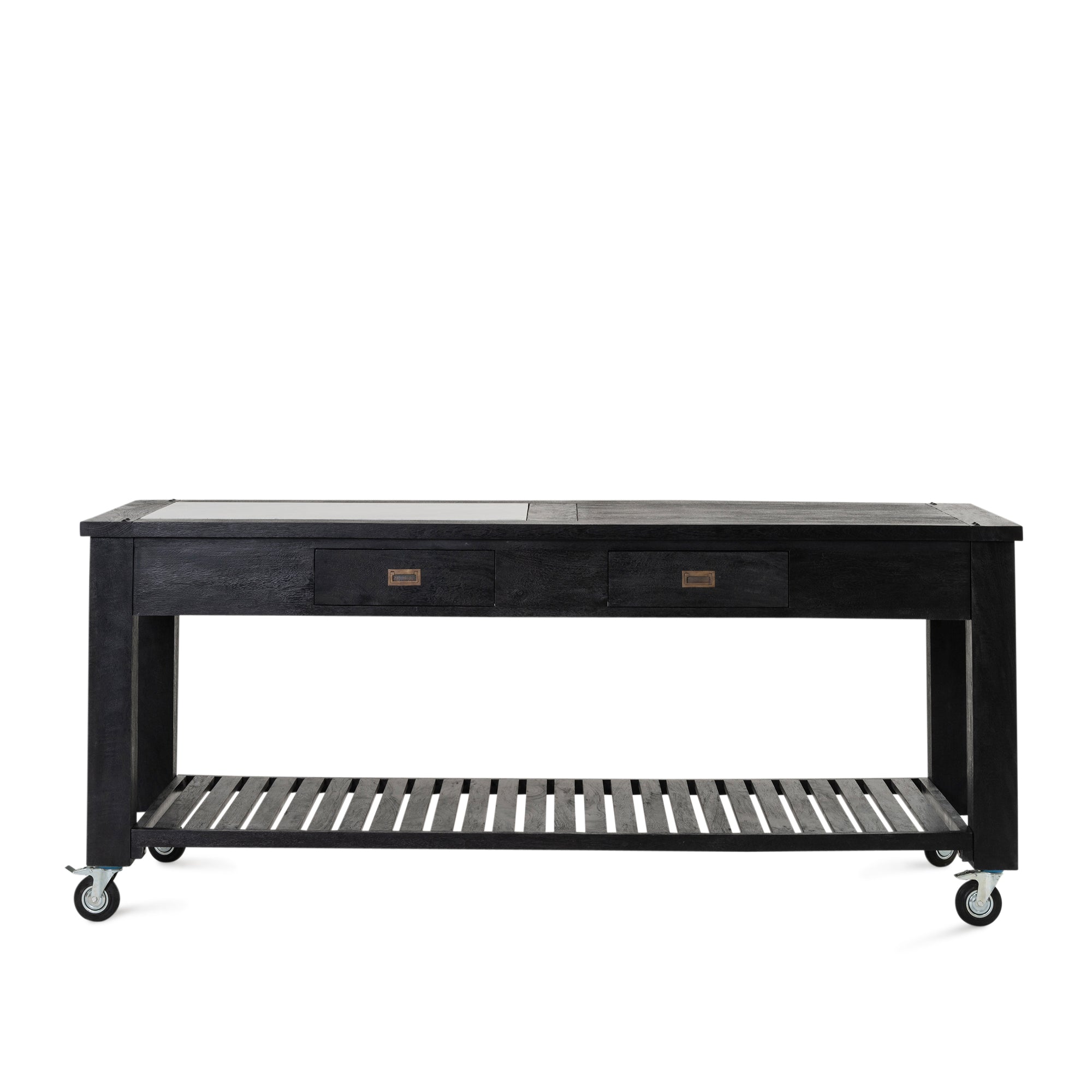 Kitchen Island - Black/White Marble Insert