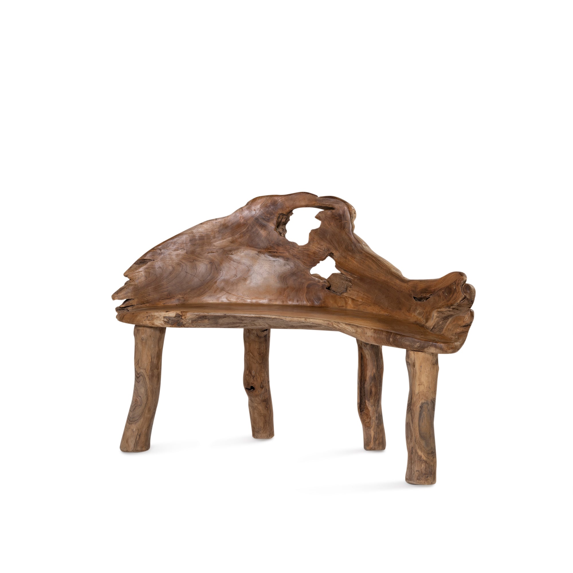 Teak Root Bench - Raw