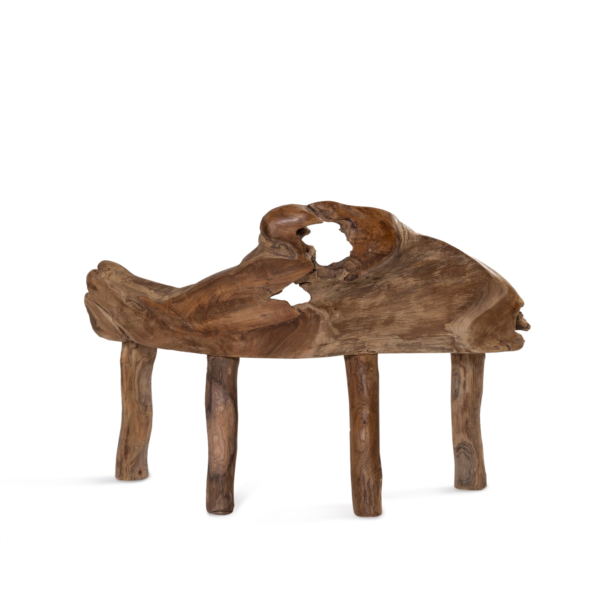 Teak Root Bench - Raw