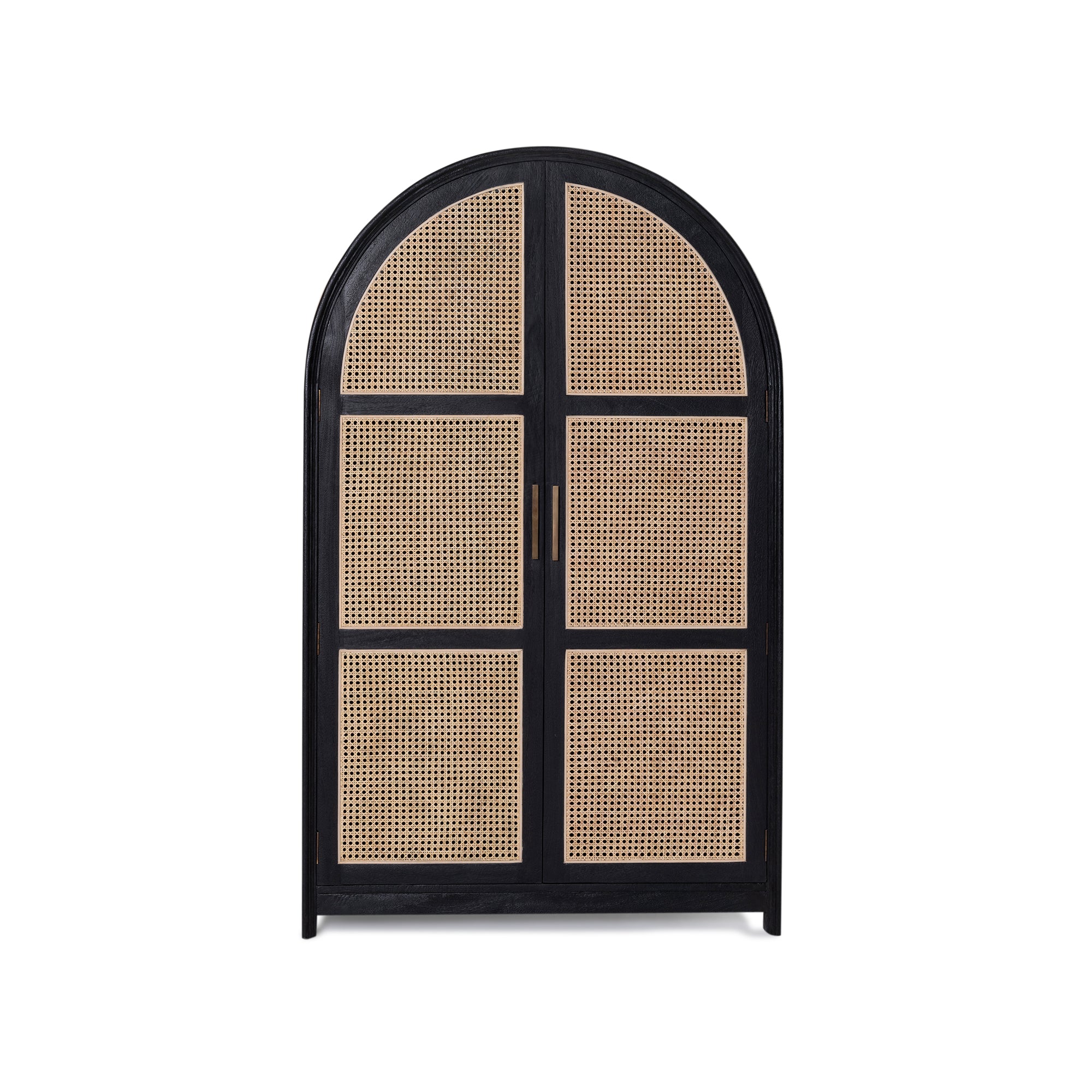 Sergio Large Cabinet - Black/Natural Rattan