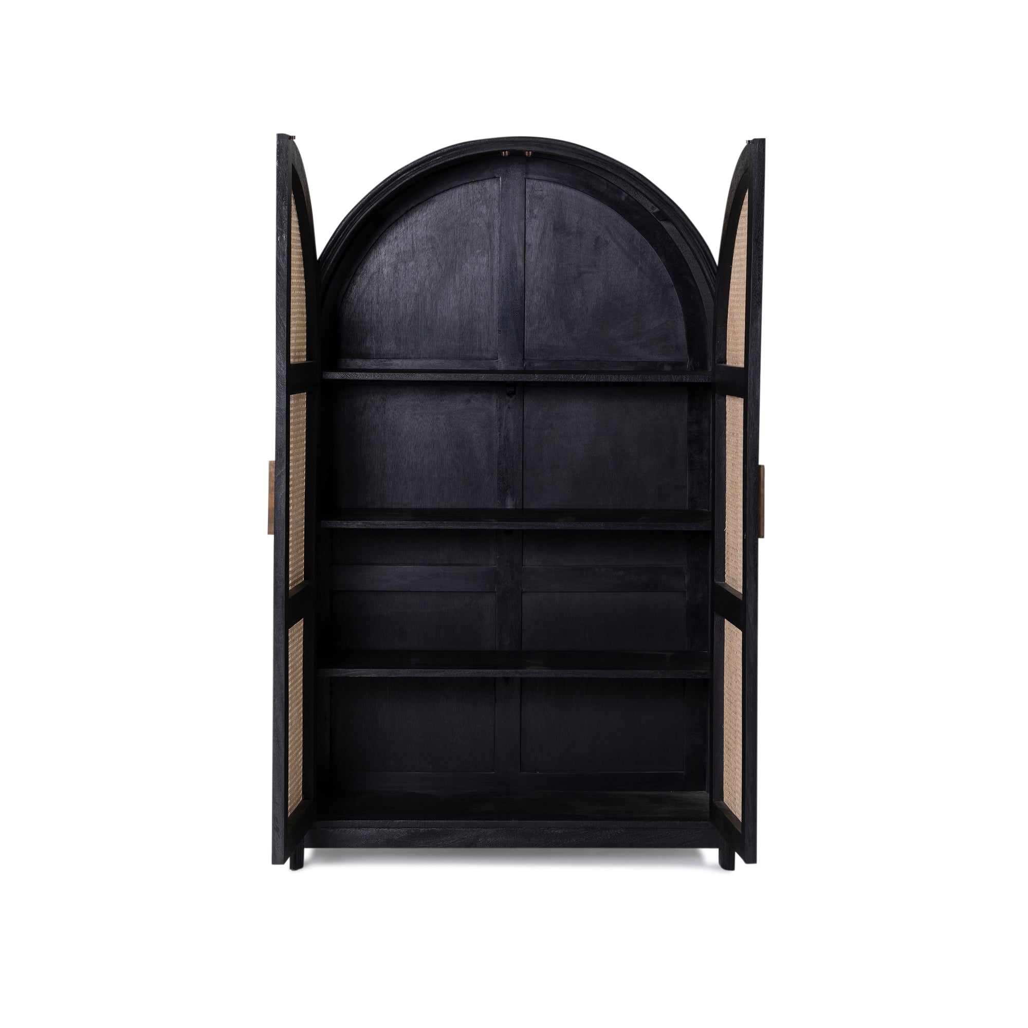 Sergio Large Cabinet - Black/Natural Rattan