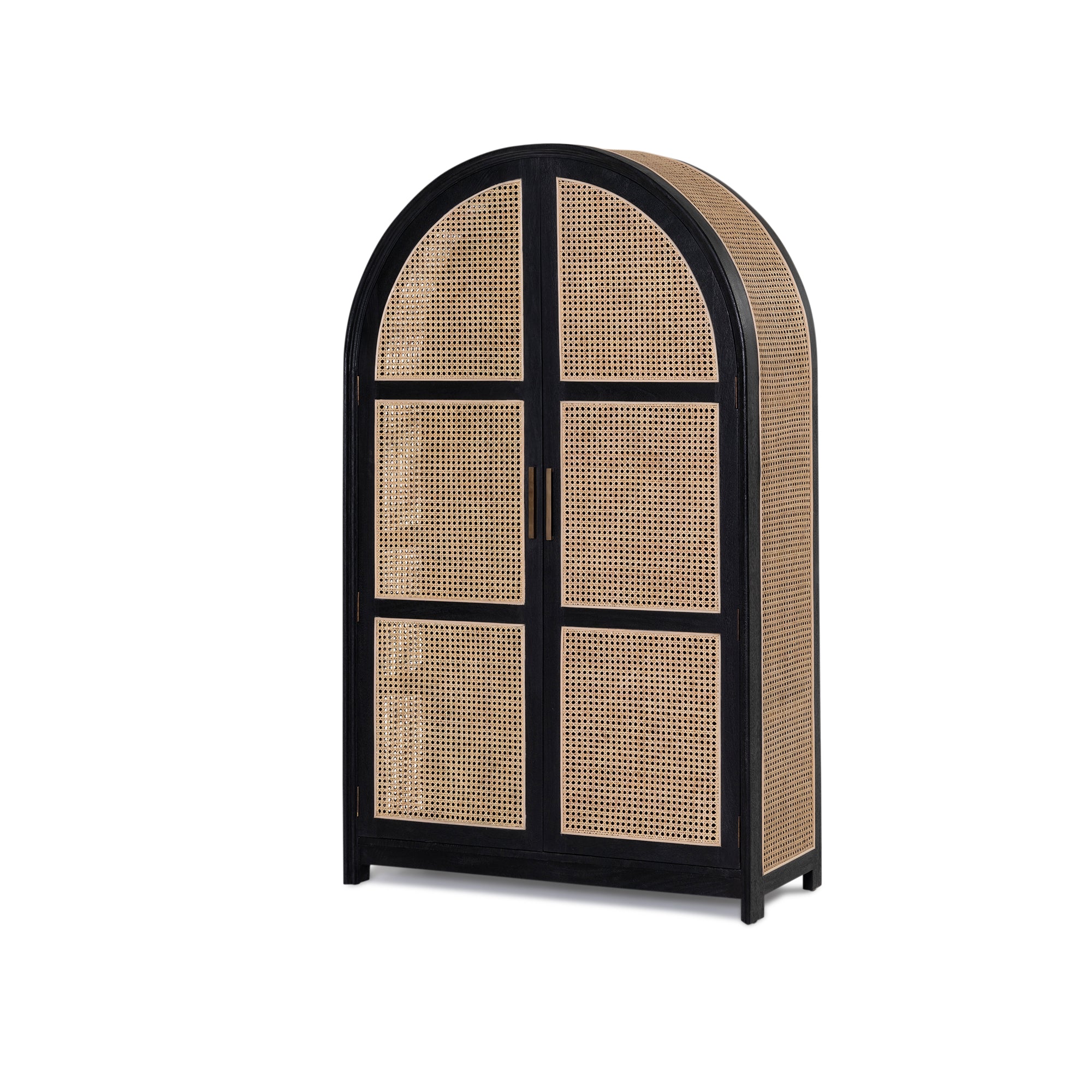Sergio Large Cabinet - Black/Natural Rattan