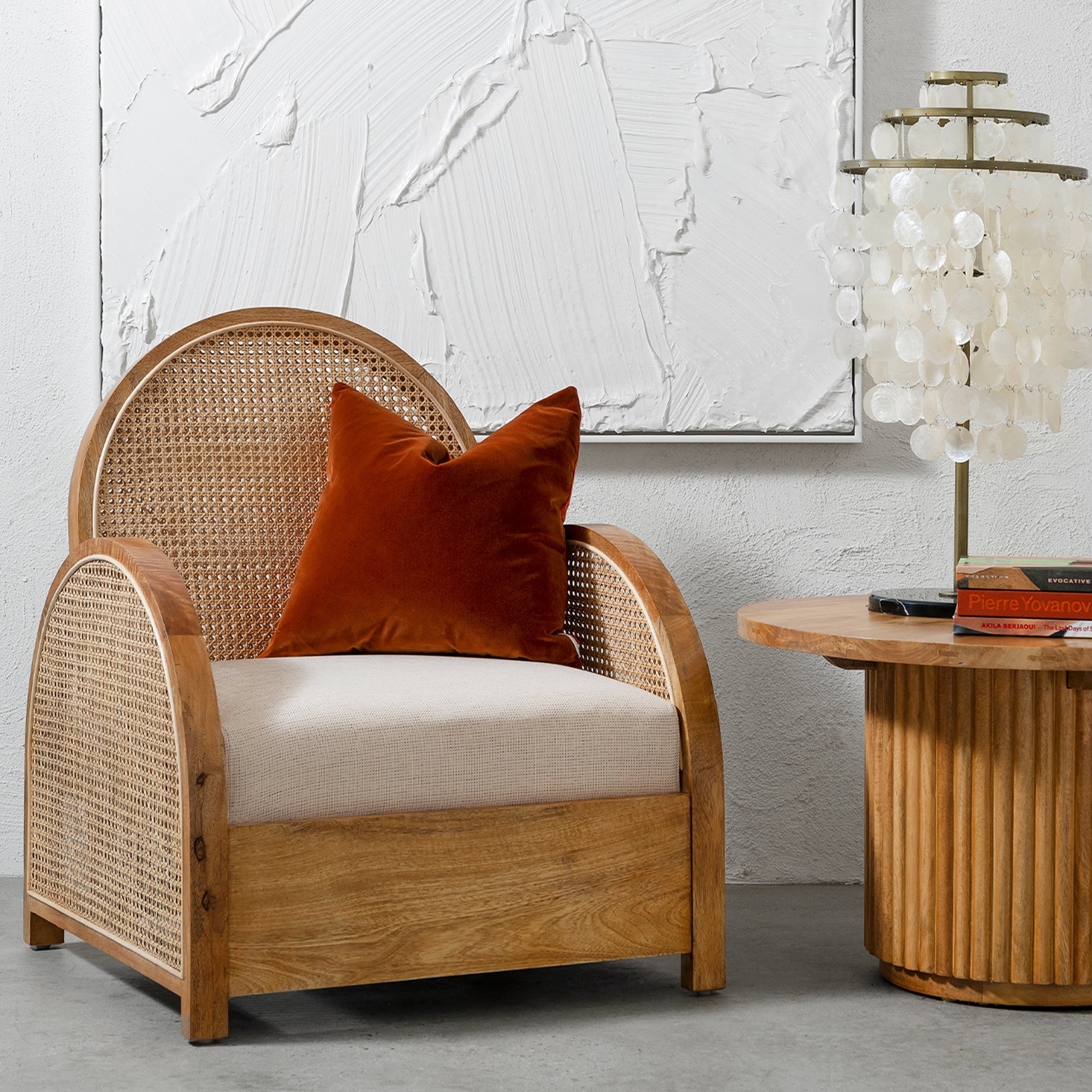Pia Rattan Chair - Natural Sealed/Bahama Sand