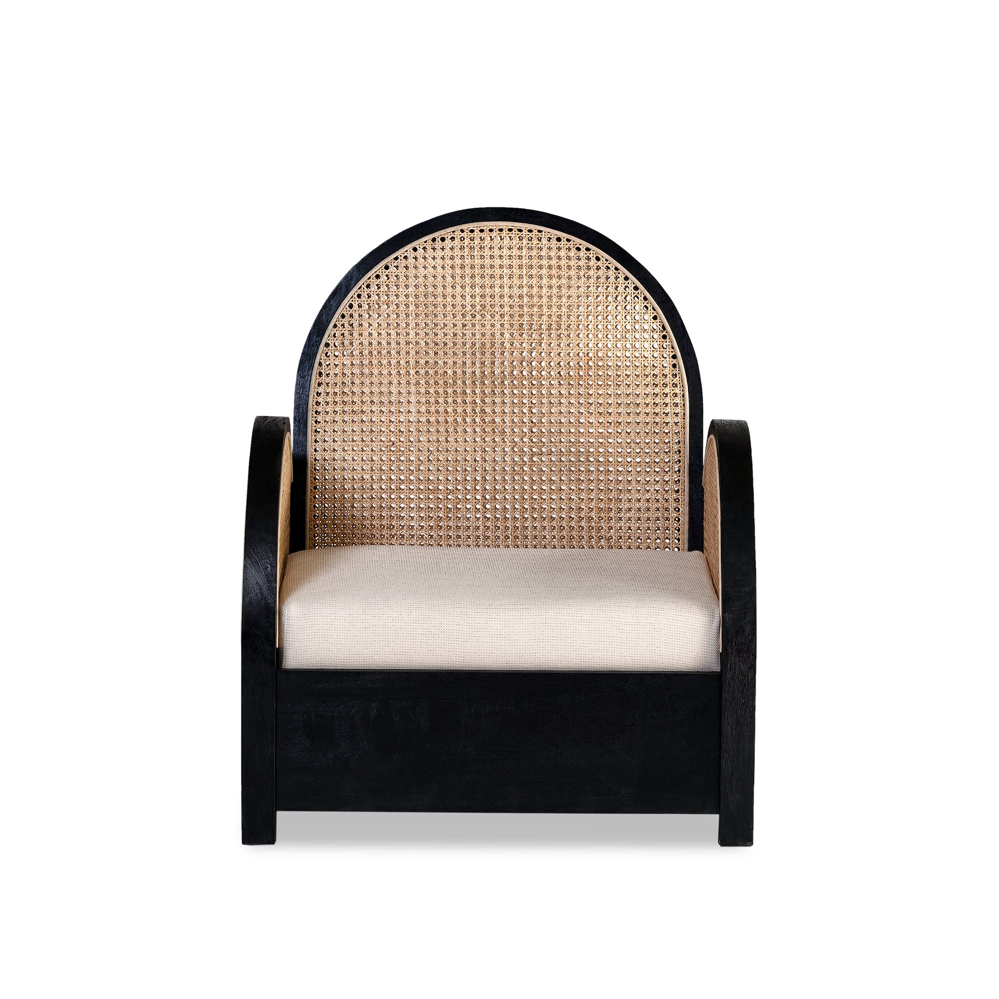 Pia Rattan Chair - Black/Bahama Sand