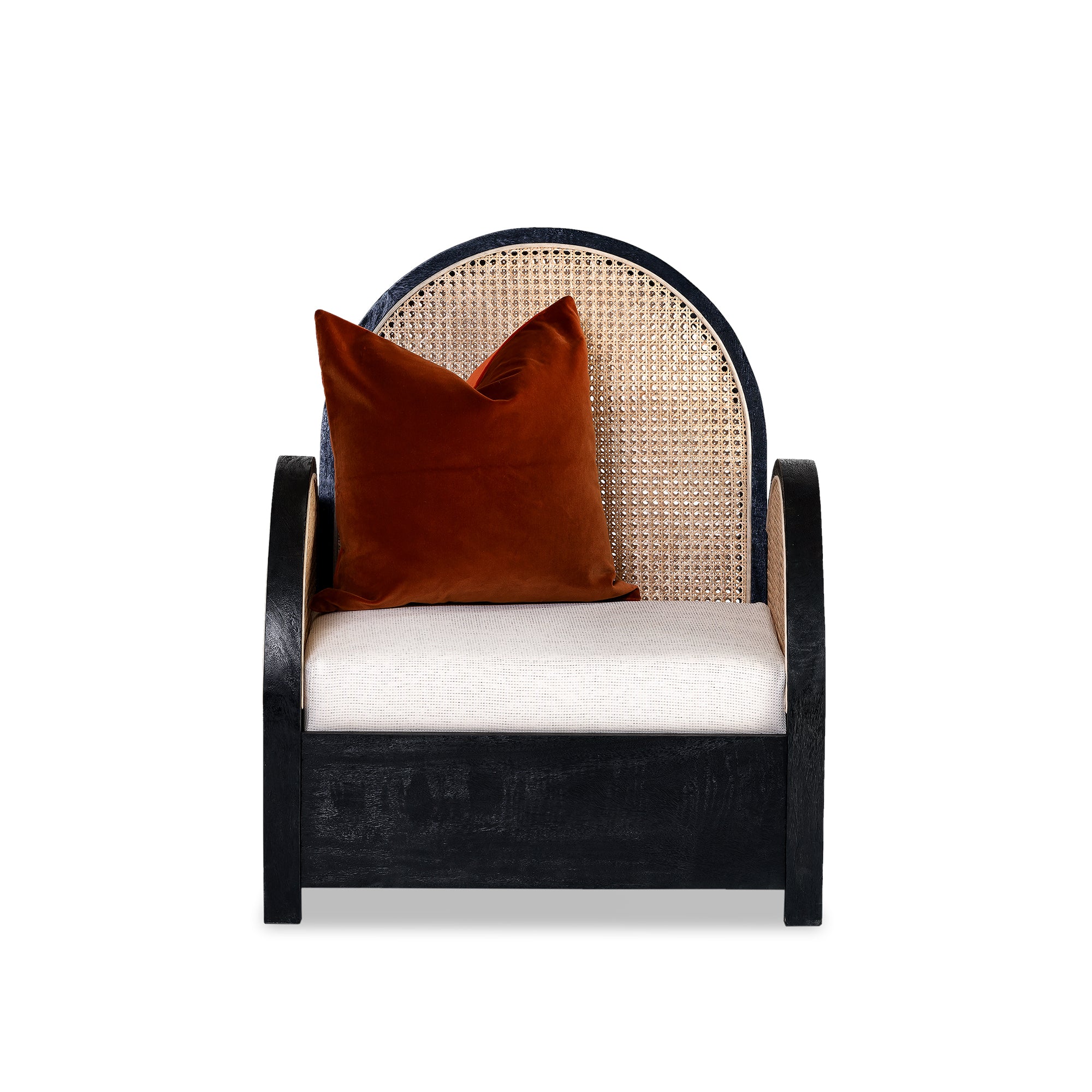 Pia Rattan Chair - Black/Bahama Sand