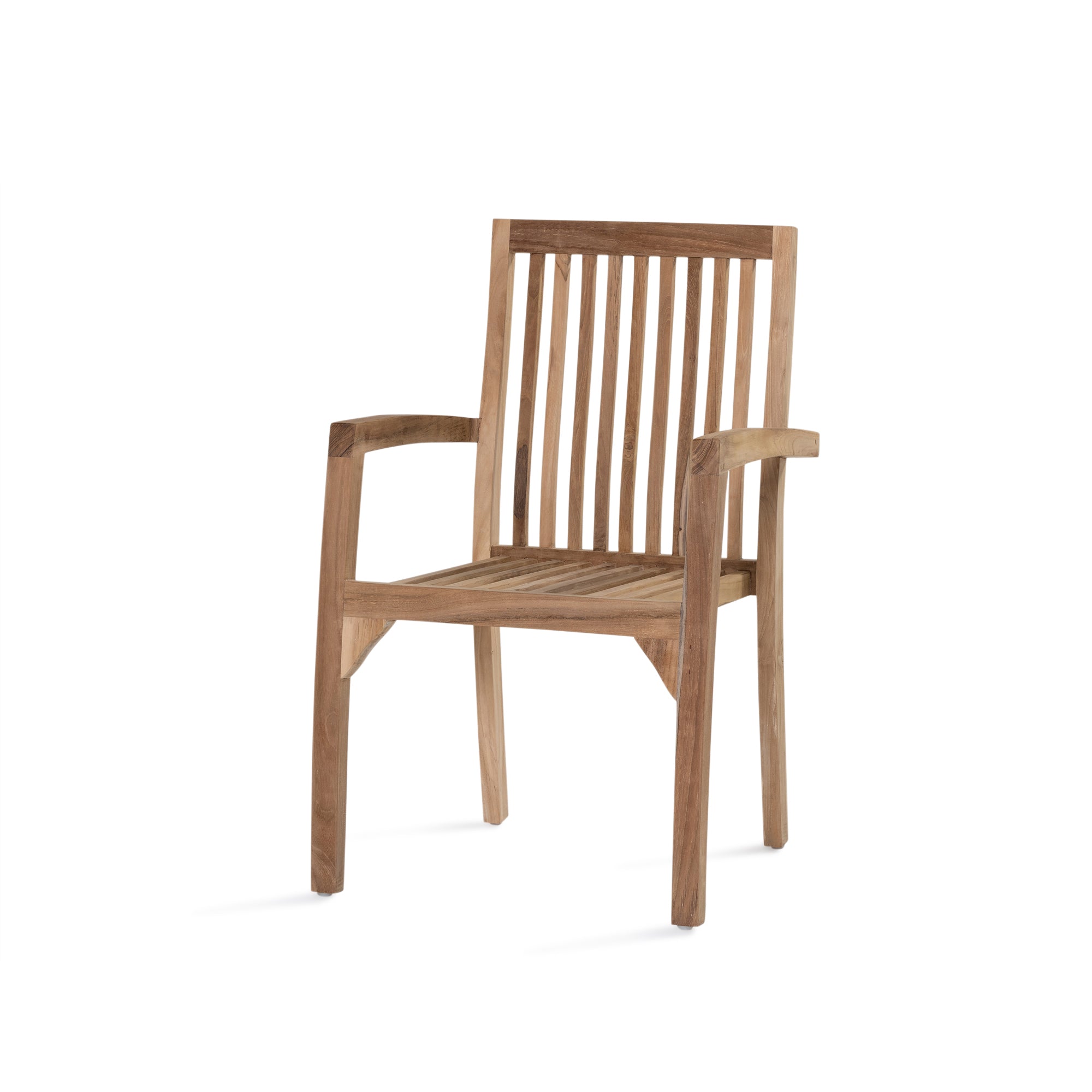 Teak Stacking Arm Chair - Raw
