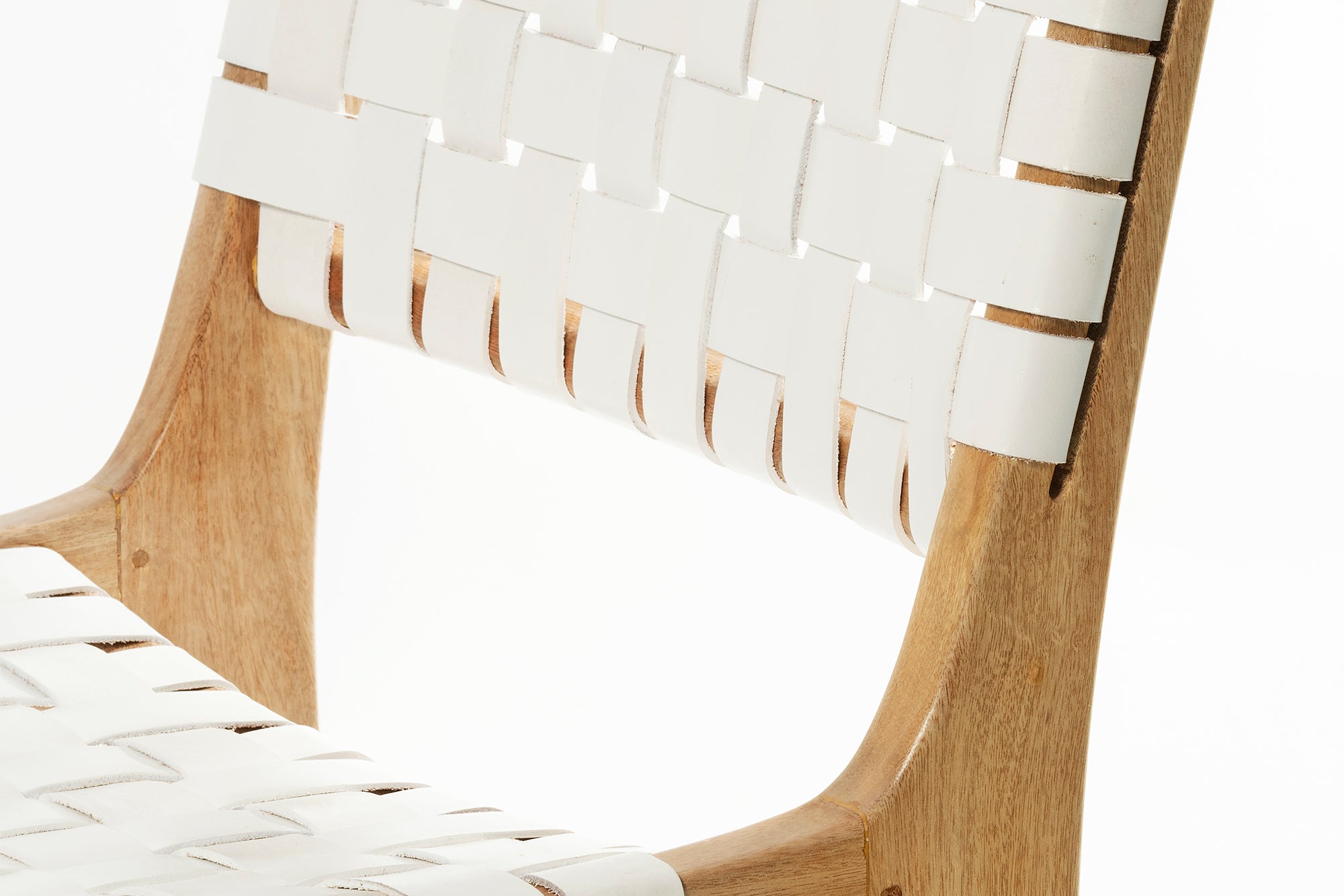 Vogue Chair - Natural Sealed/White Leather