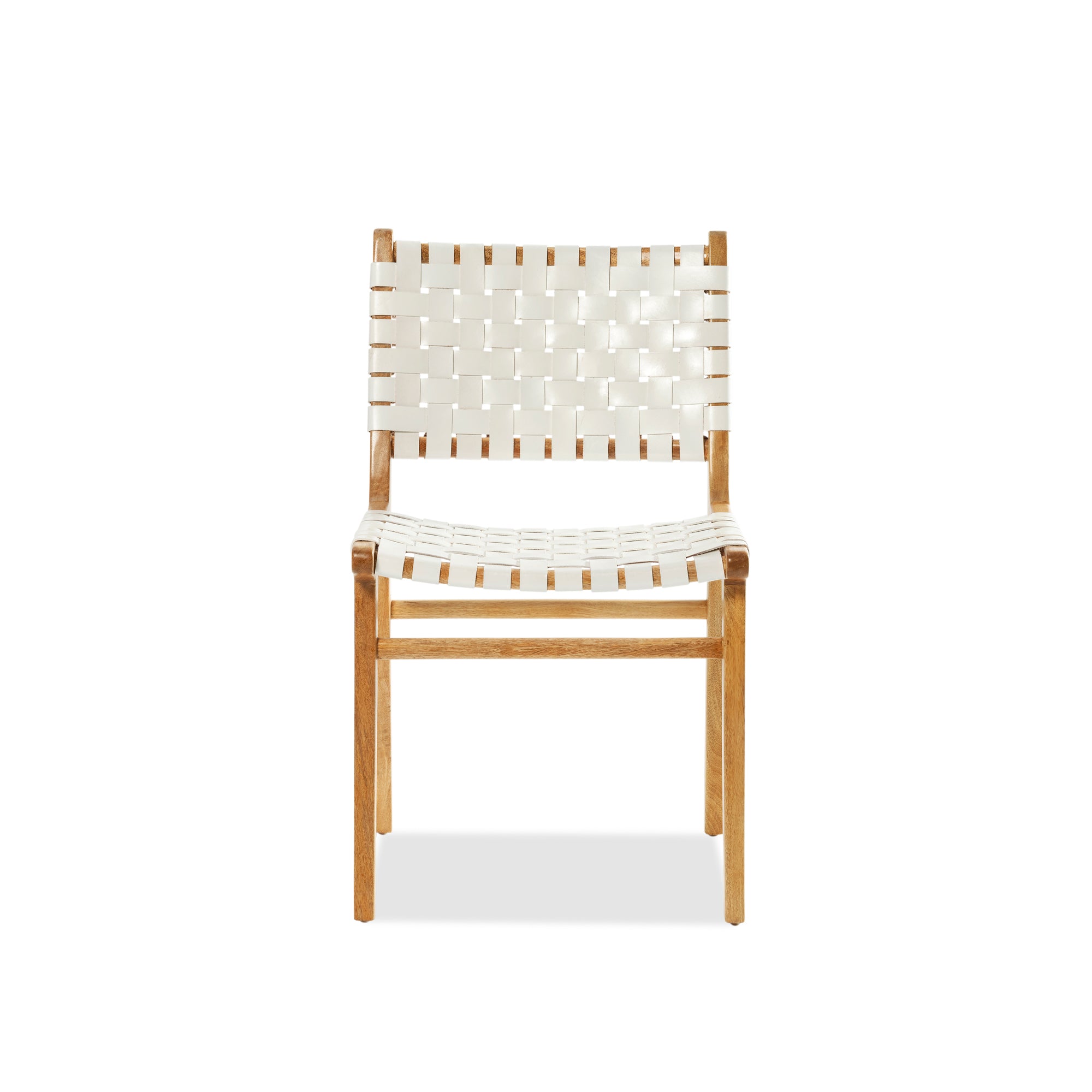 Vogue Chair - Natural Sealed/White Leather