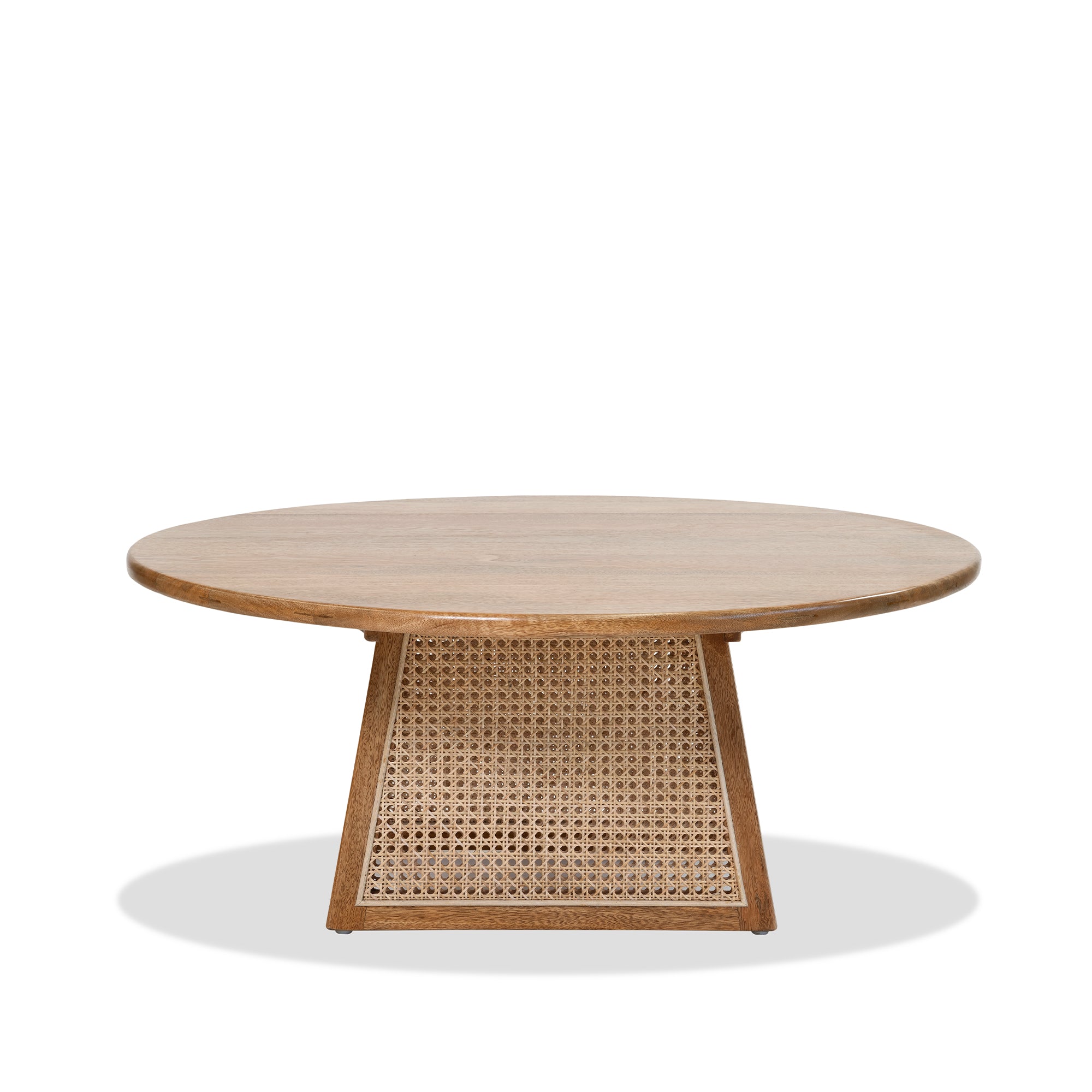 Birch Coffee Table - Natural Sealed/Natural Rattan
