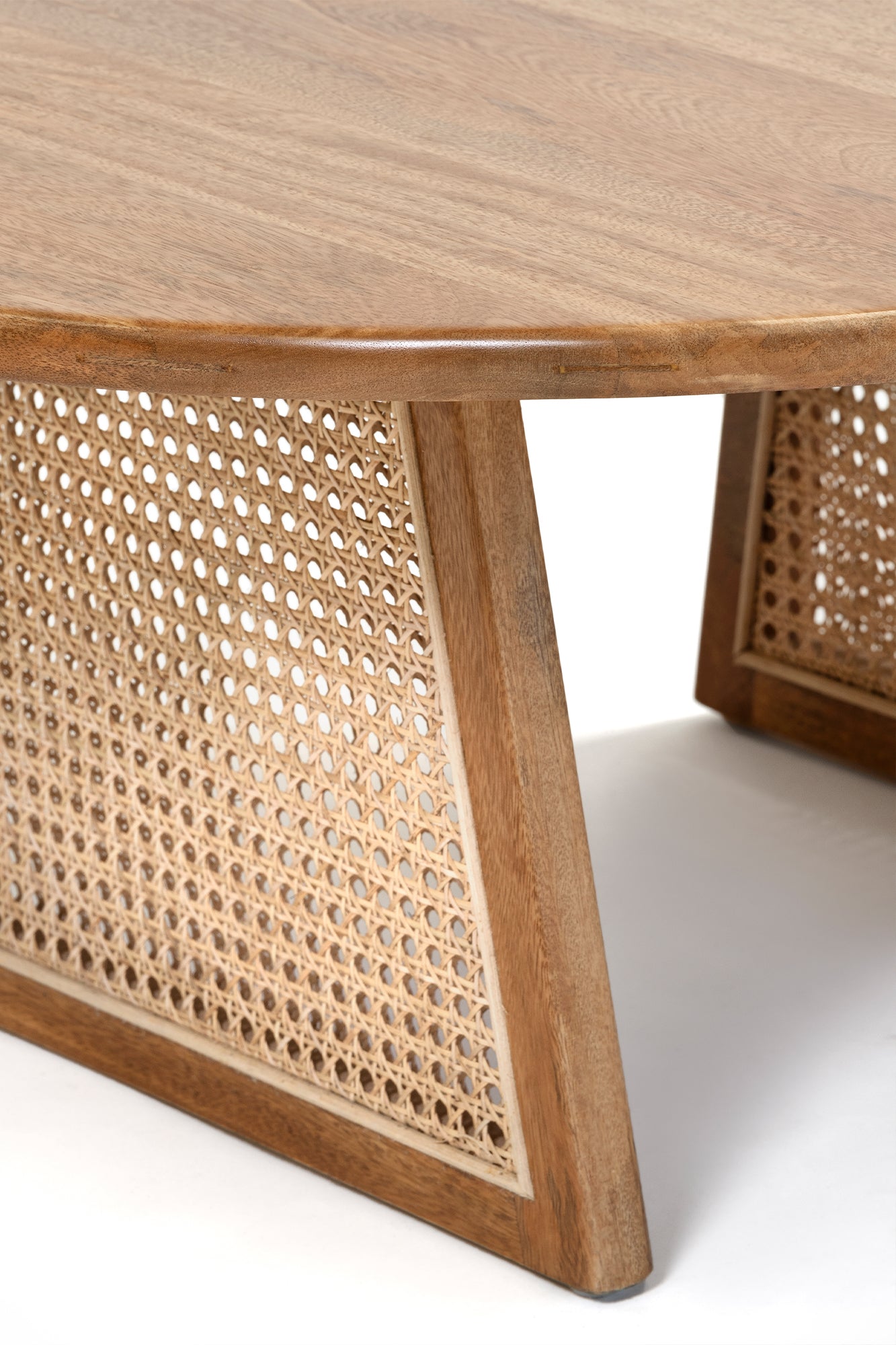 Birch Coffee Table - Natural Sealed/Natural Rattan