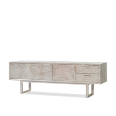 Enzo Entertainment Unit - Old Rustic White Wash