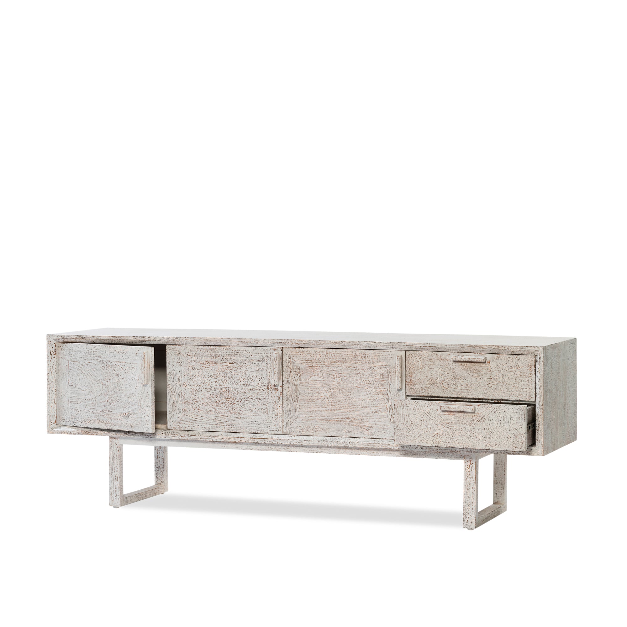 Enzo Entertainment Unit - Old Rustic White Wash