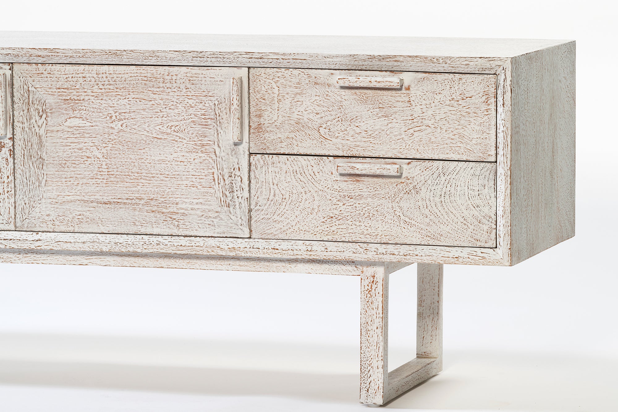 Enzo Entertainment Unit - Old Rustic White Wash