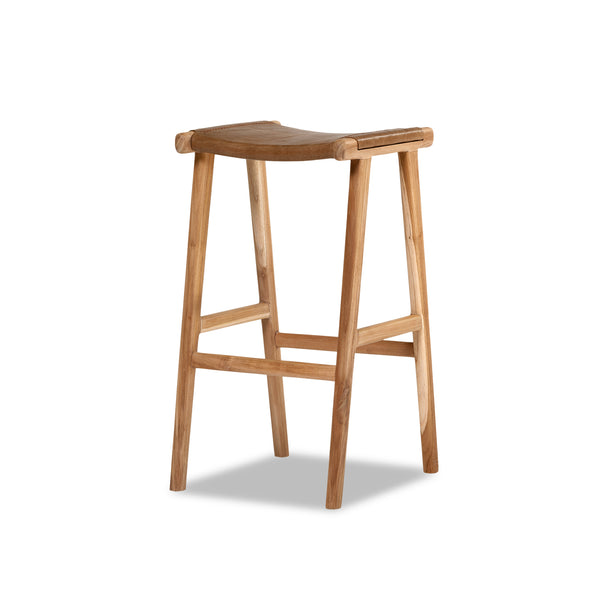 Jok Stool - Teak/Tan Leather